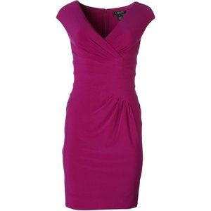 Ralph Lauren Ruched Surplice Dress- Final sale